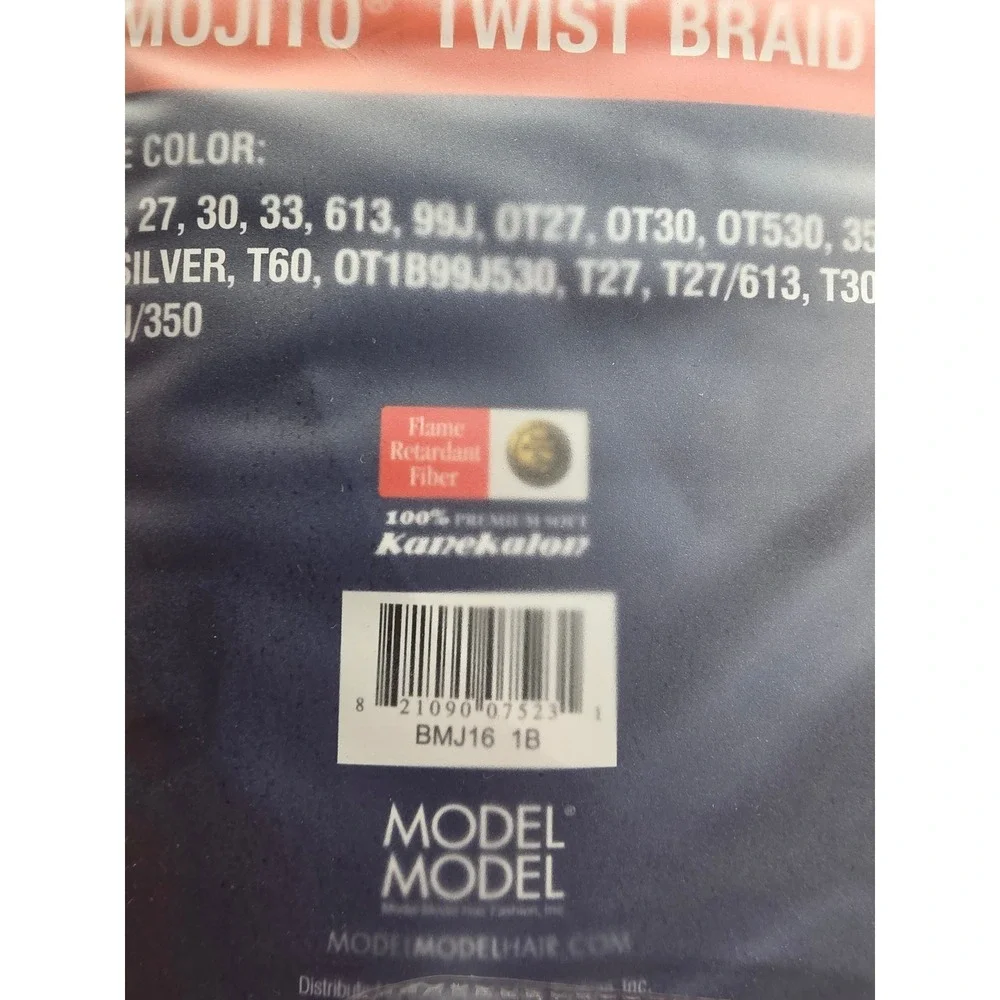 Model Model Cuban Twist Mojito Twist Braid 16 Inch Hair Extensions Color 1B k4
